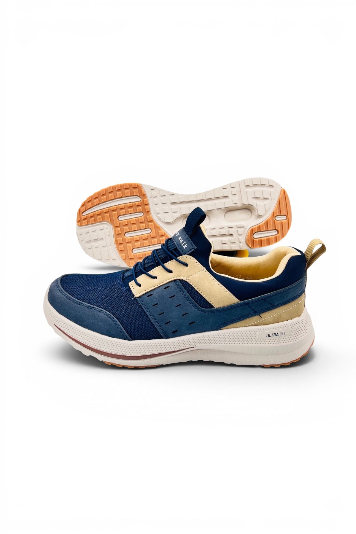 Ultra Go Comfort Shoes | Ultra Lightweight Walking Shoes with Cushioned Sole - Blue/Beige