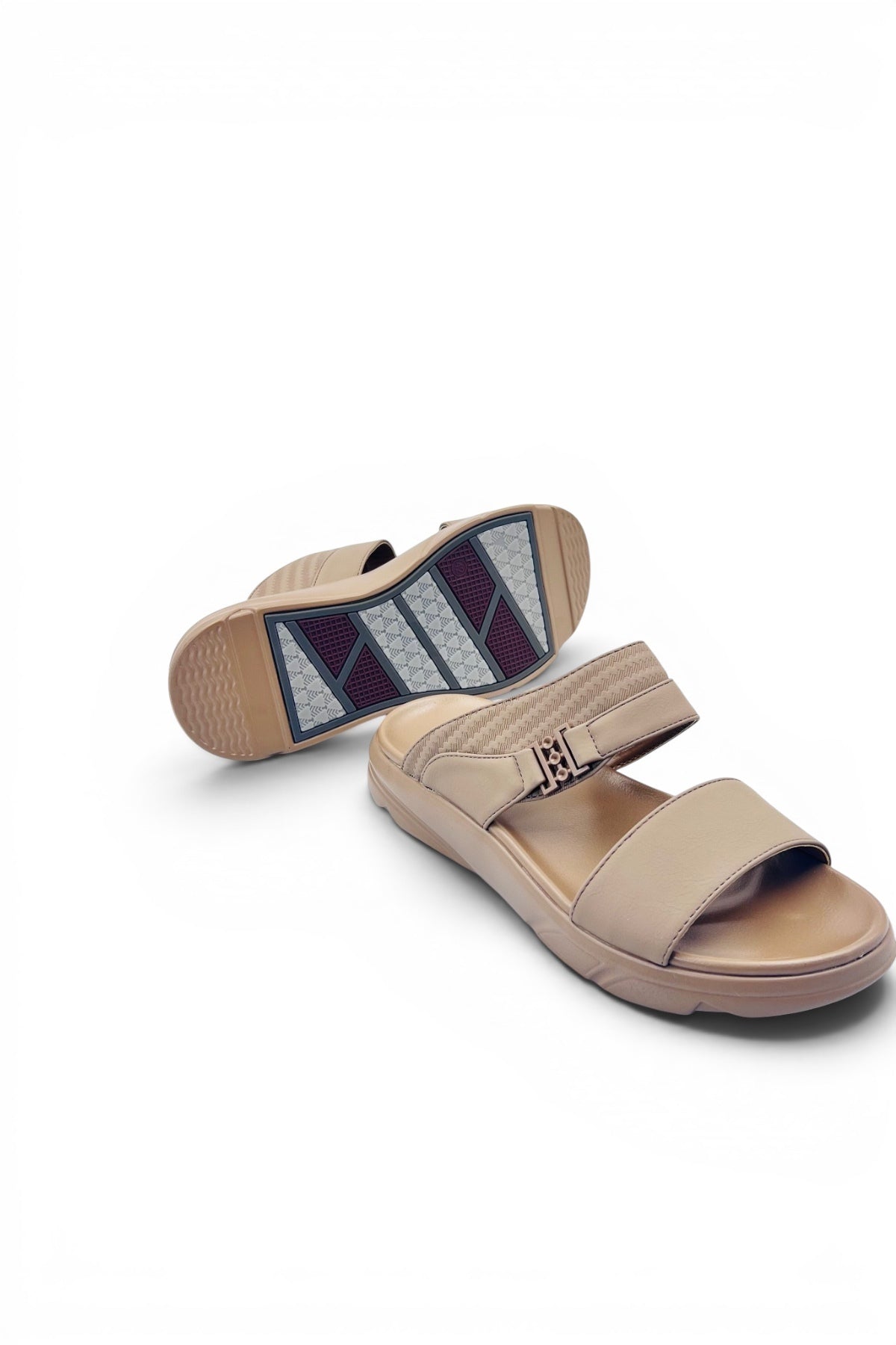 Desert Crown Men's Arabic Sandals | Ultra-Soft Padded Footbed - Beige