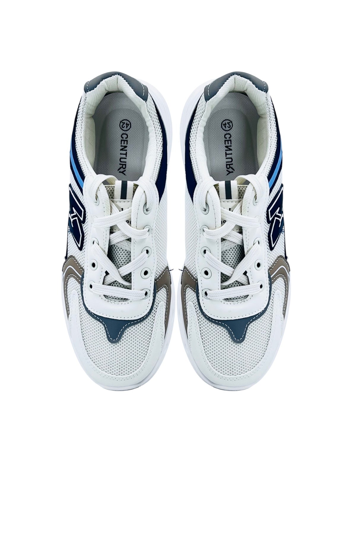 NewBlaze Sports Shoes | Breathable Everyday Running Sneakers - Beige/Blue/White