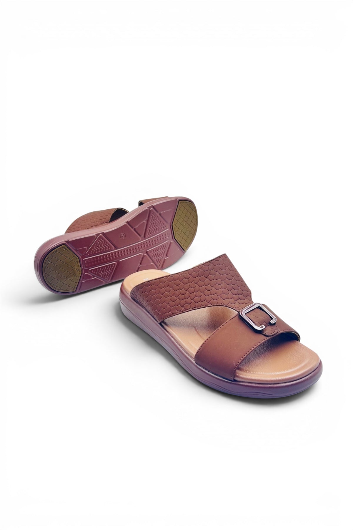 Desert Crown Men's Arabic Sandals | Ultra-Soft Padded Footbed - L.Brown