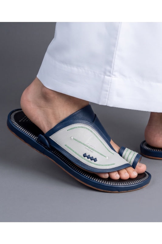 Heritage Walk Men's Arabic Sandals | Luxury Leather | Everyday Comfort - Dark blue