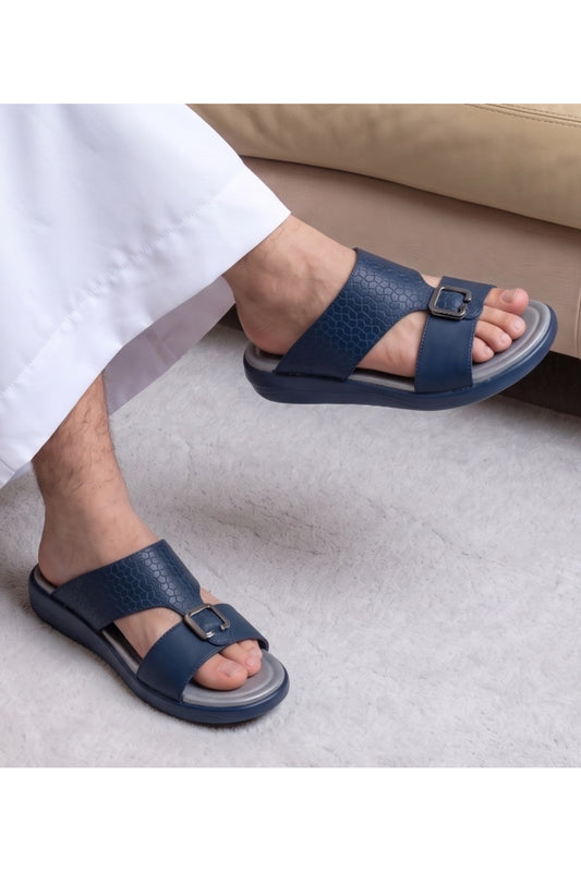 Desert Crown Men's Arabic Sandals | Ultra-Soft Padded Footbed - Black/Grey