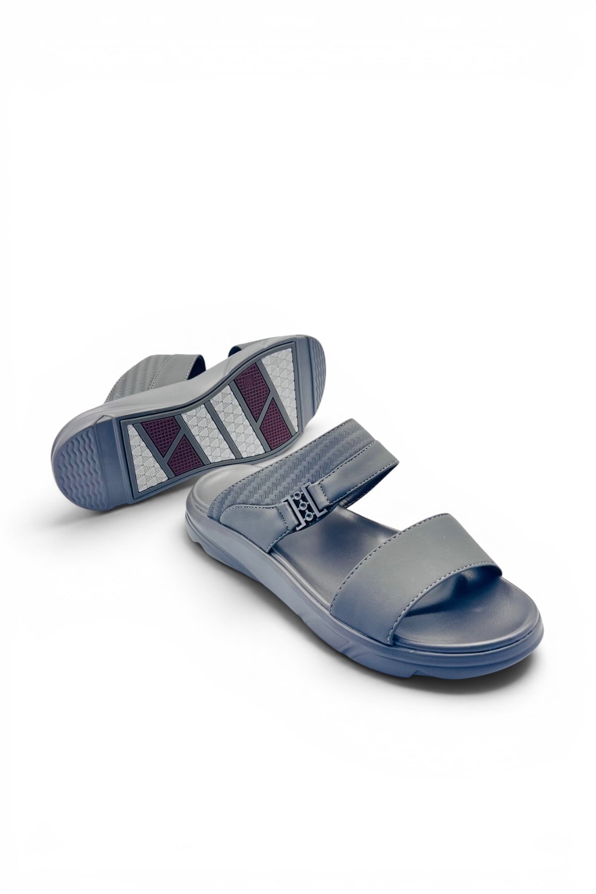 Desert Crown Men's Arabic Sandals | Ultra-Soft Padded Footbed - Gray