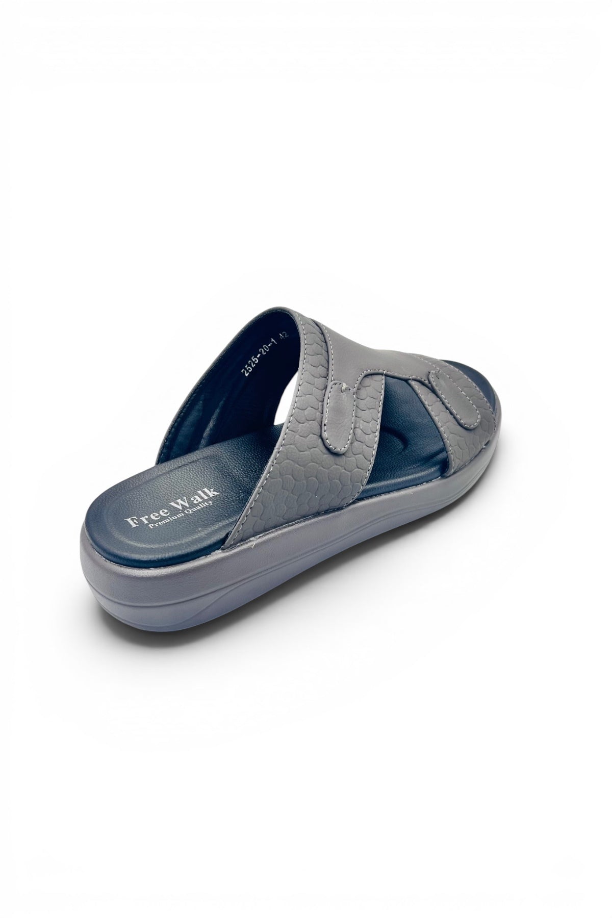 Desert Crown Men's Arabic Sandals | Ultra-Soft Padded Footbed - Gray/Black