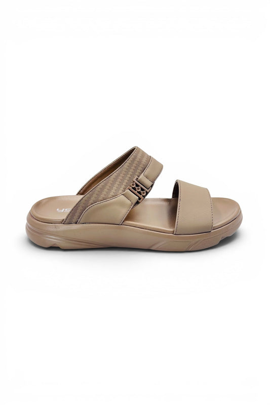 Desert Crown Men's Arabic Sandals | Ultra-Soft Padded Footbed - Beige