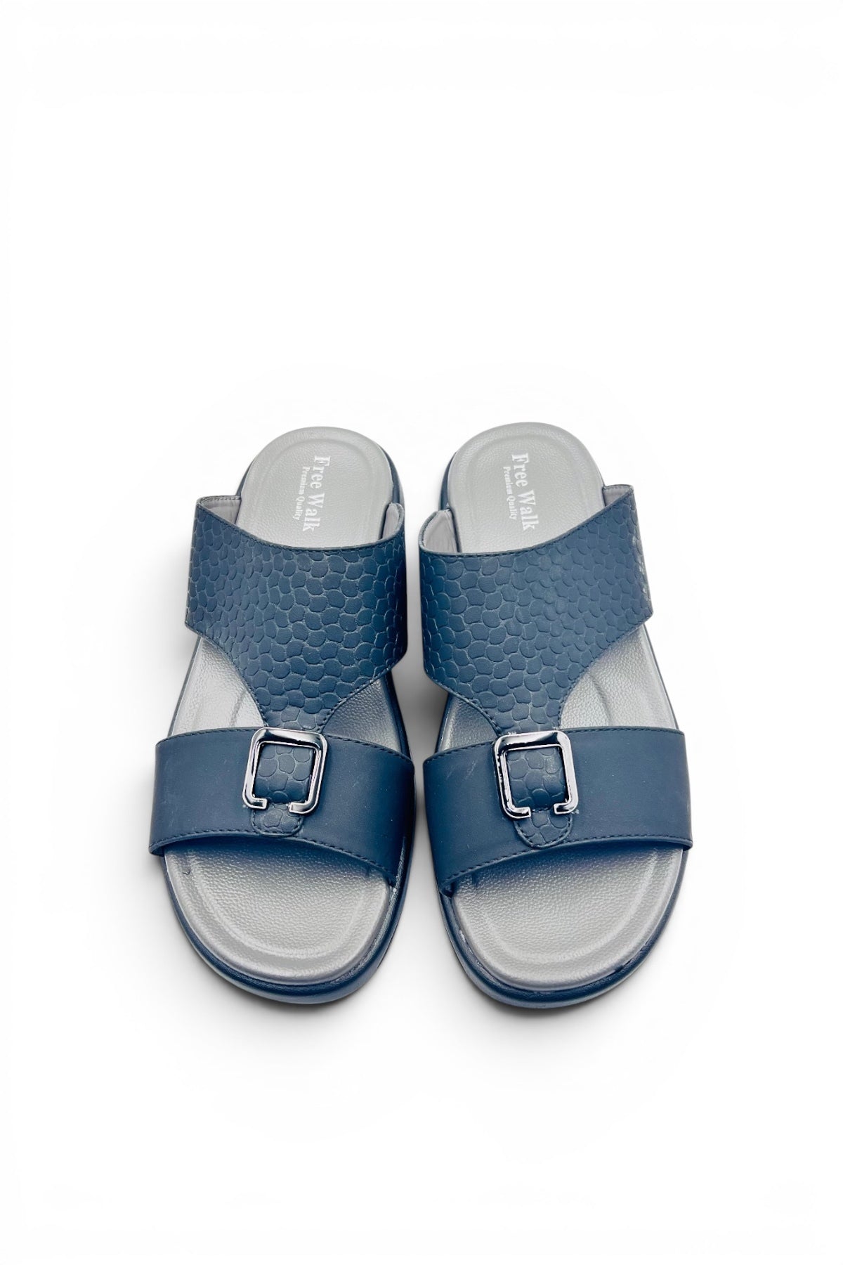 Desert Crown Men's Arabic Sandals | Ultra-Soft Padded Footbed - Black/Grey