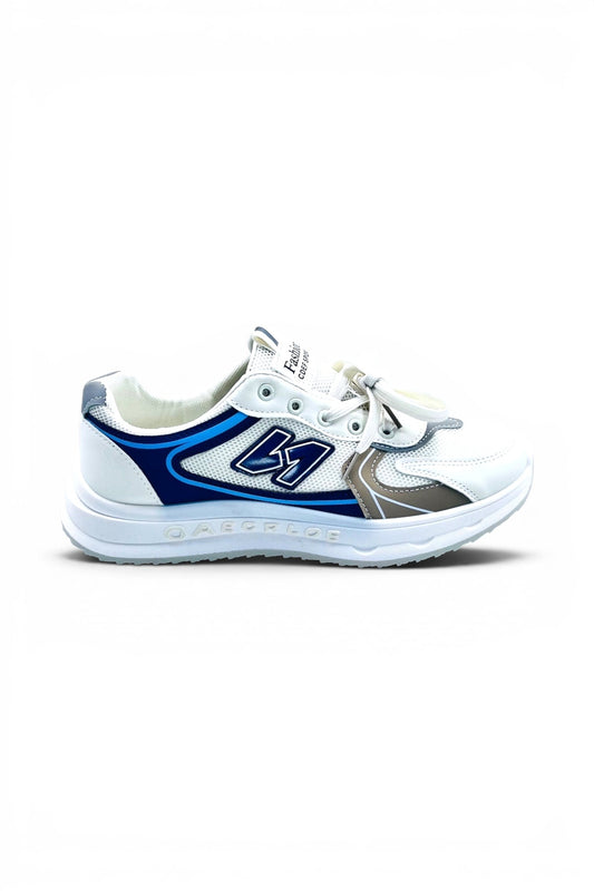 NewBlaze Sports Shoes | Breathable Everyday Running Sneakers - Beige/Blue/White
