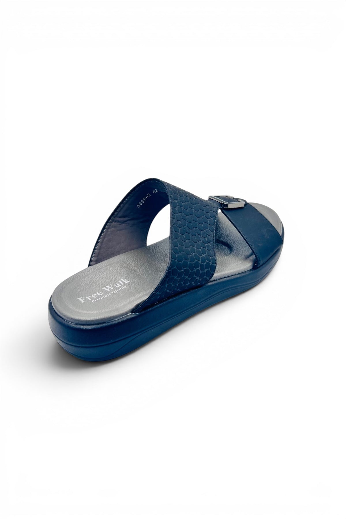 Desert Crown Men's Arabic Sandals | Ultra-Soft Padded Footbed - Black/Grey