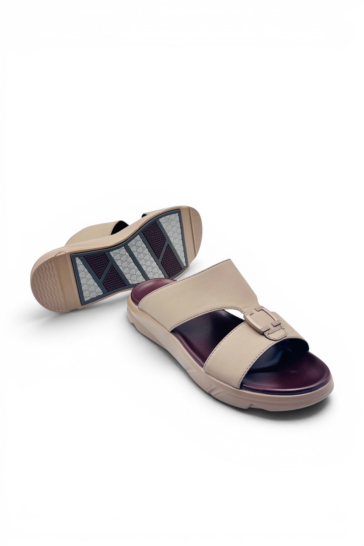 Desert Crown Men's Arabic Sandals | Ultra-Soft Padded Footbed - Khaki