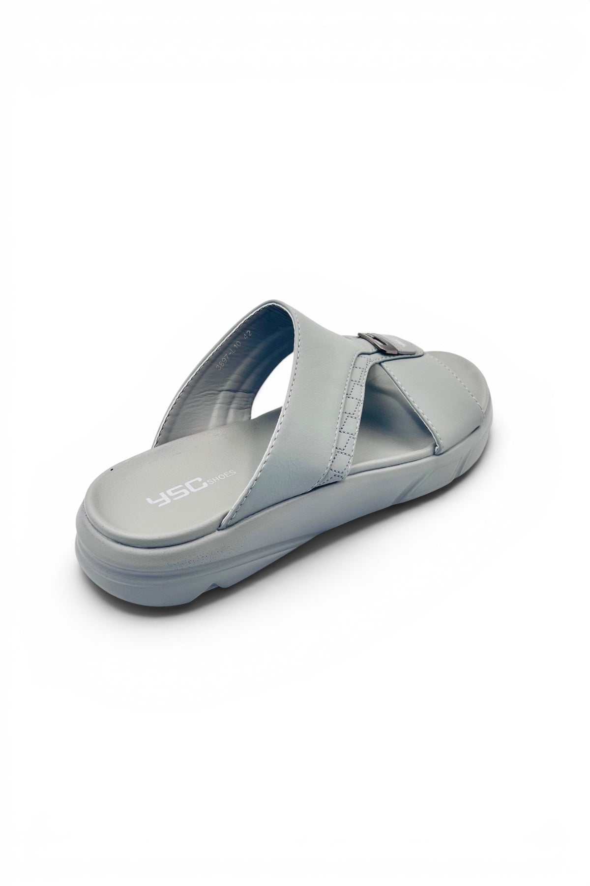 Desert Crown Men's Arabic Sandals | Ultra-Soft Padded Footbed - Gray
