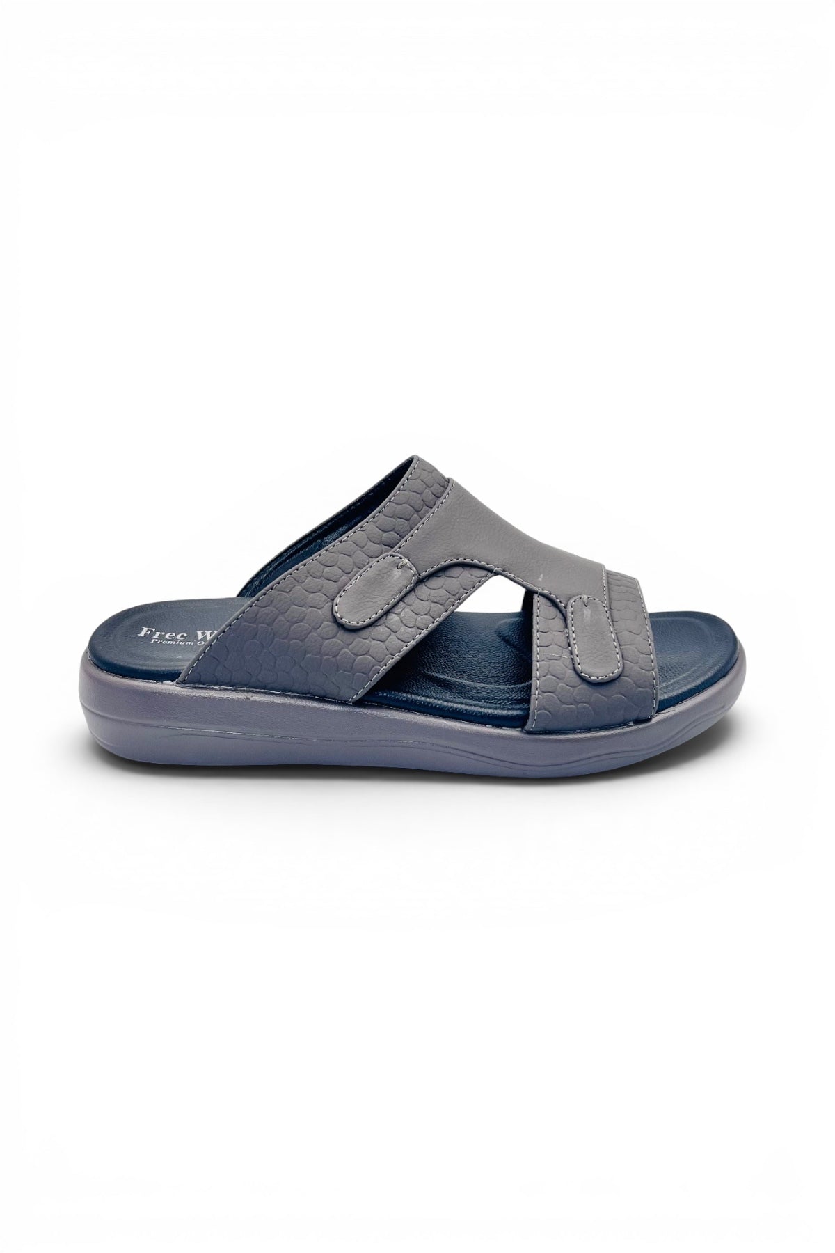 Desert Crown Men's Arabic Sandals | Ultra-Soft Padded Footbed - Gray/Black