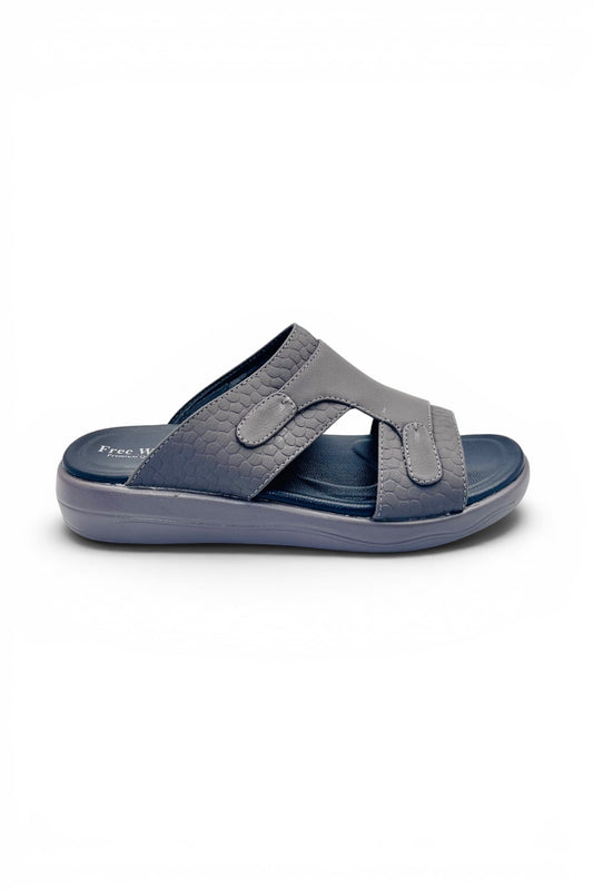 Desert Crown Men's Arabic Sandals | Ultra-Soft Padded Footbed - Gray/Black