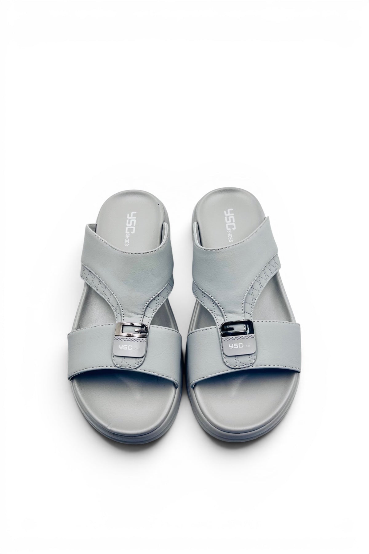 Desert Crown Men's Arabic Sandals | Ultra-Soft Padded Footbed - Gray
