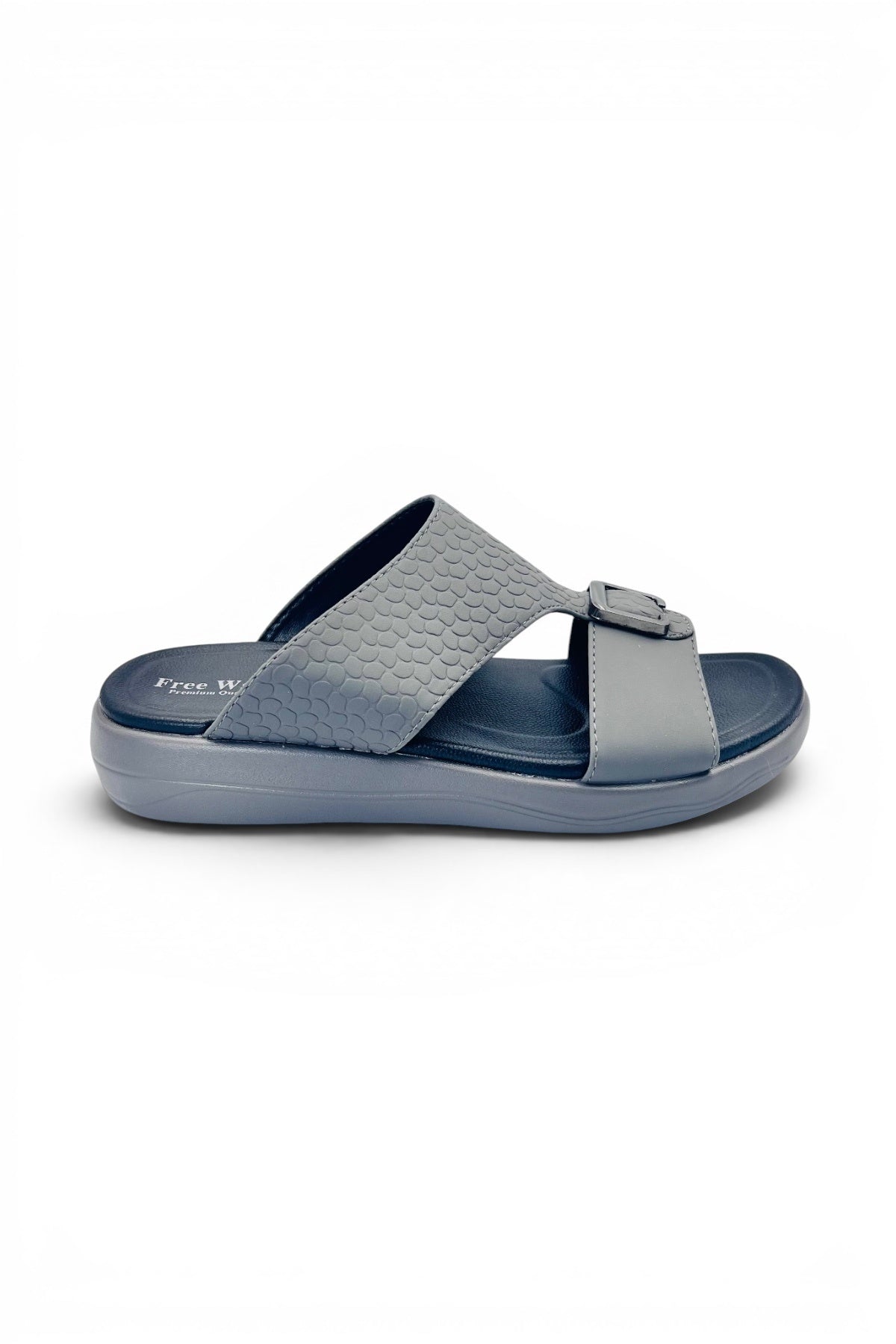Desert Crown Men's Arabic Sandals | Ultra-Soft Padded Footbed - Gray