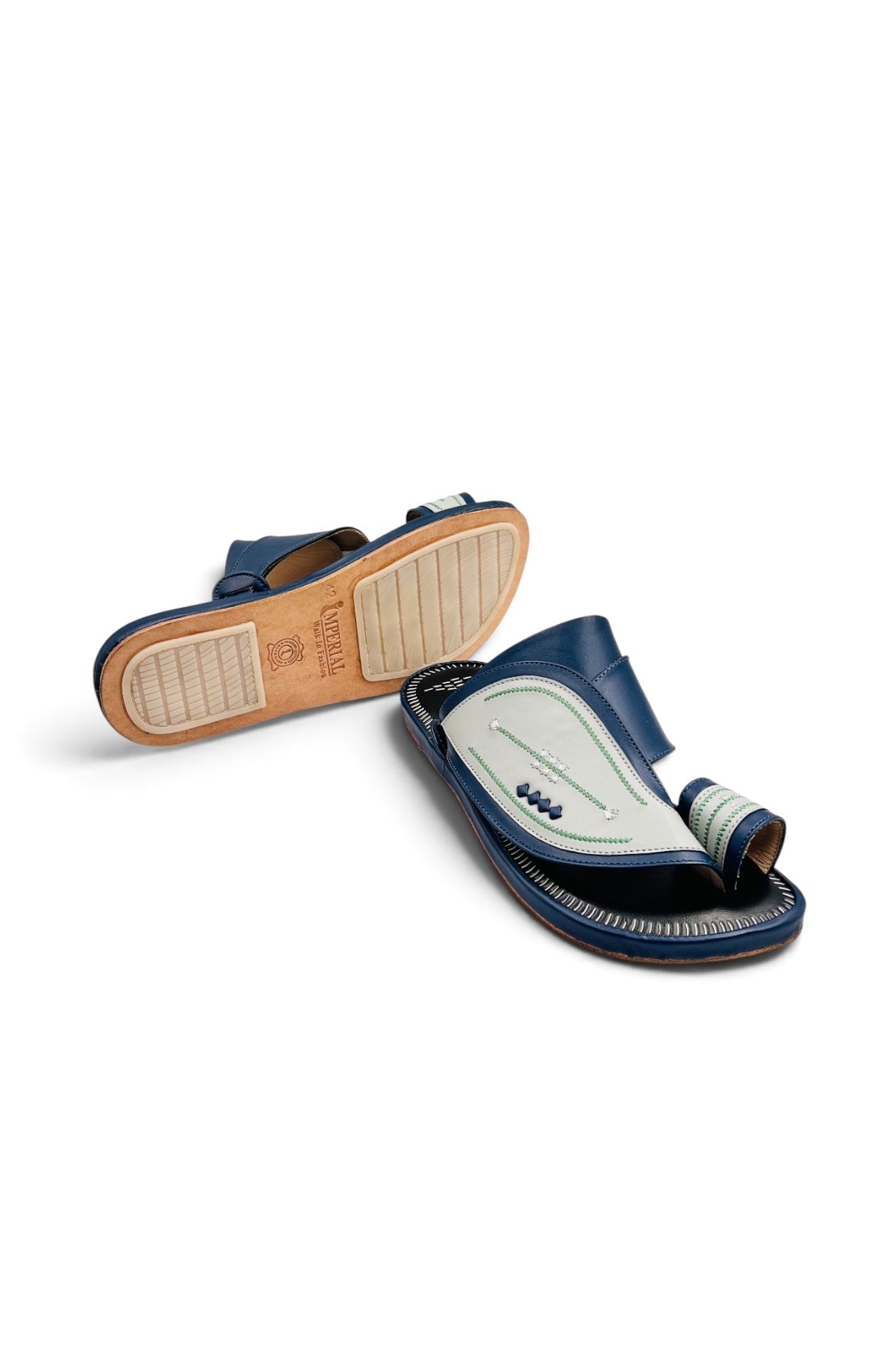 Heritage Walk Men's Arabic Sandals | Luxury Leather | Everyday Comfort - Dark blue