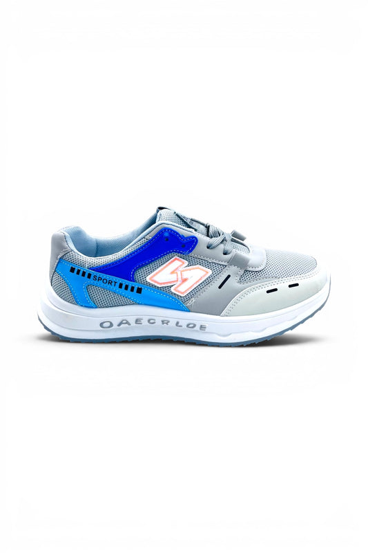 NewBlaze Sports Shoes | Breathable Everyday Running Sneakers - Beige/Blue/White