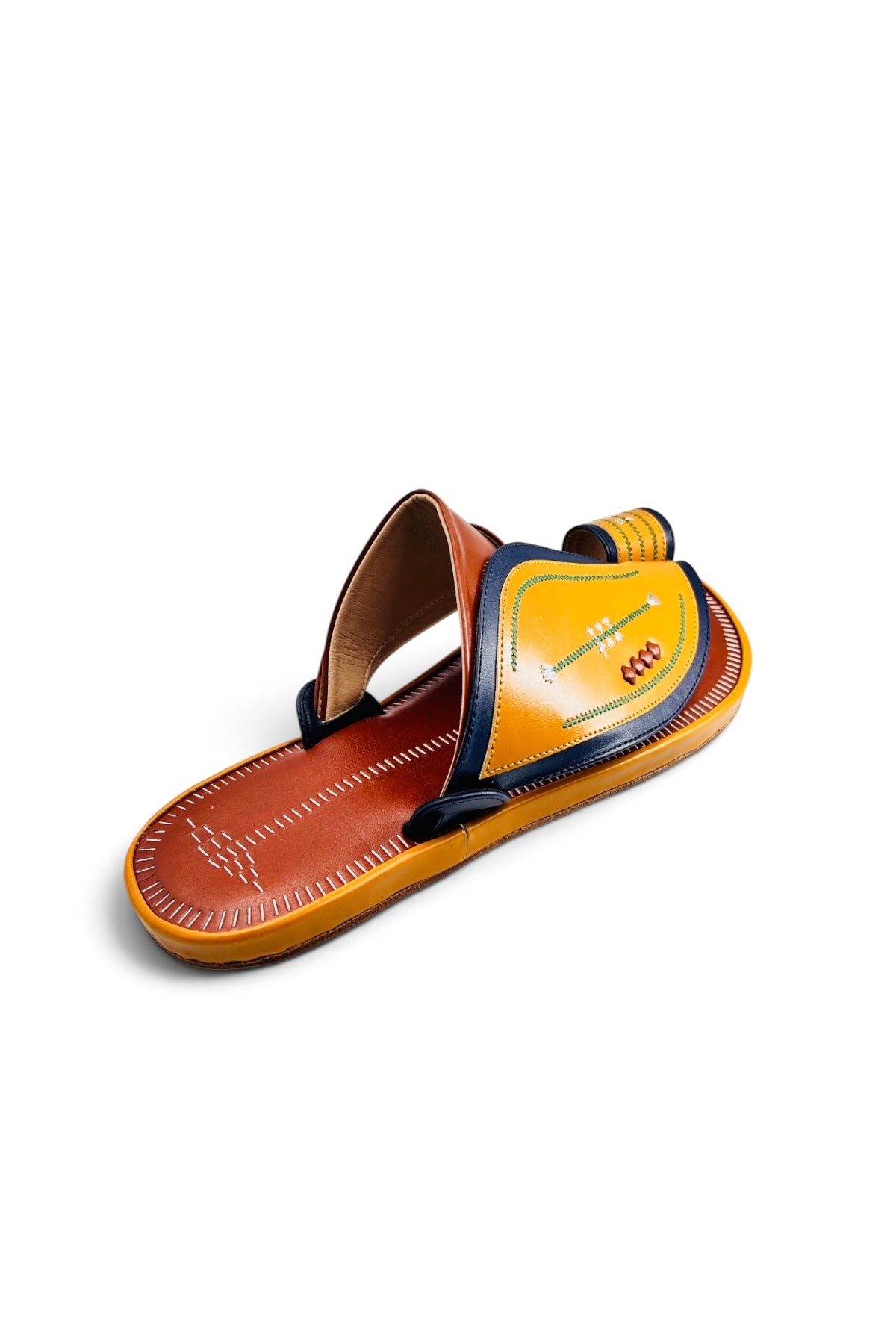 Heritage Walk Men's Arabic Sandals | Luxury Leather | Everyday Comfort - Yellow/Orange