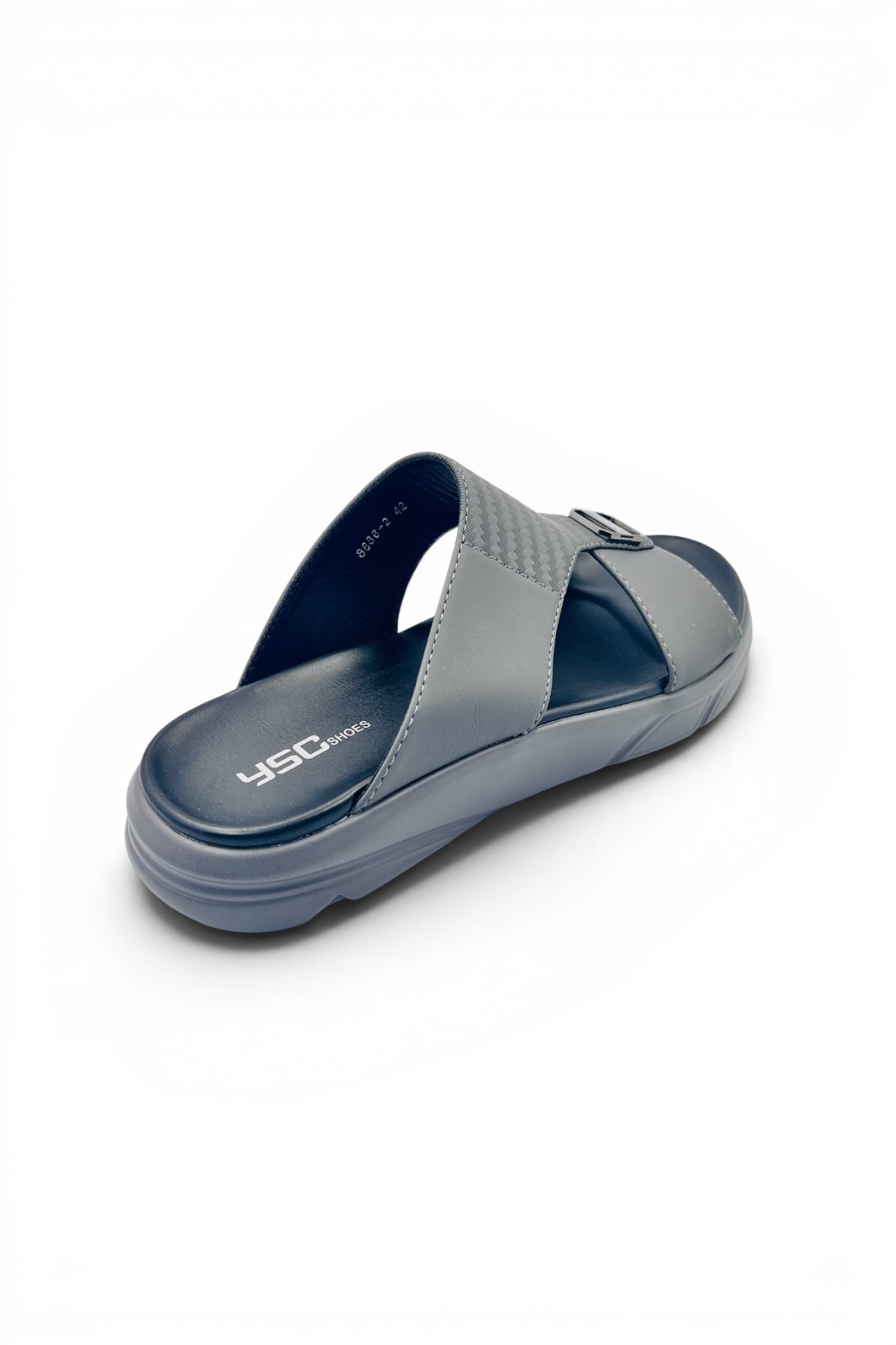 Desert Crown Men's Arabic Sandals | Ultra-Soft Padded Footbed - Gray/Black