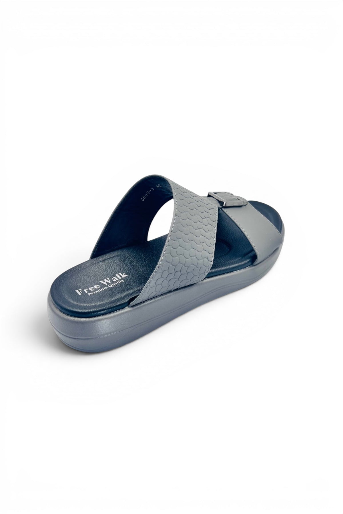 Desert Crown Men's Arabic Sandals | Ultra-Soft Padded Footbed - Gray