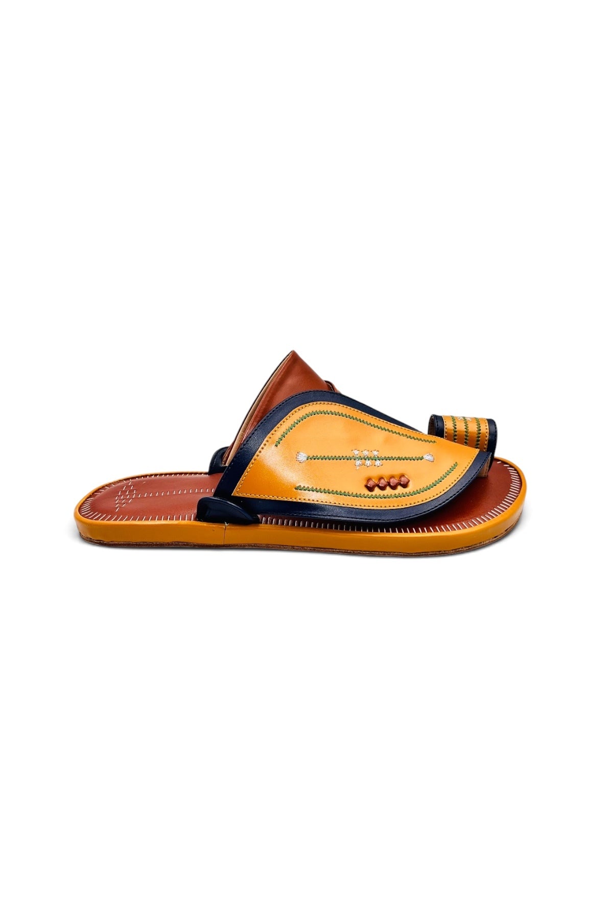 Heritage Walk Men's Arabic Sandals | Luxury Leather | Everyday Comfort - Yellow/Orange