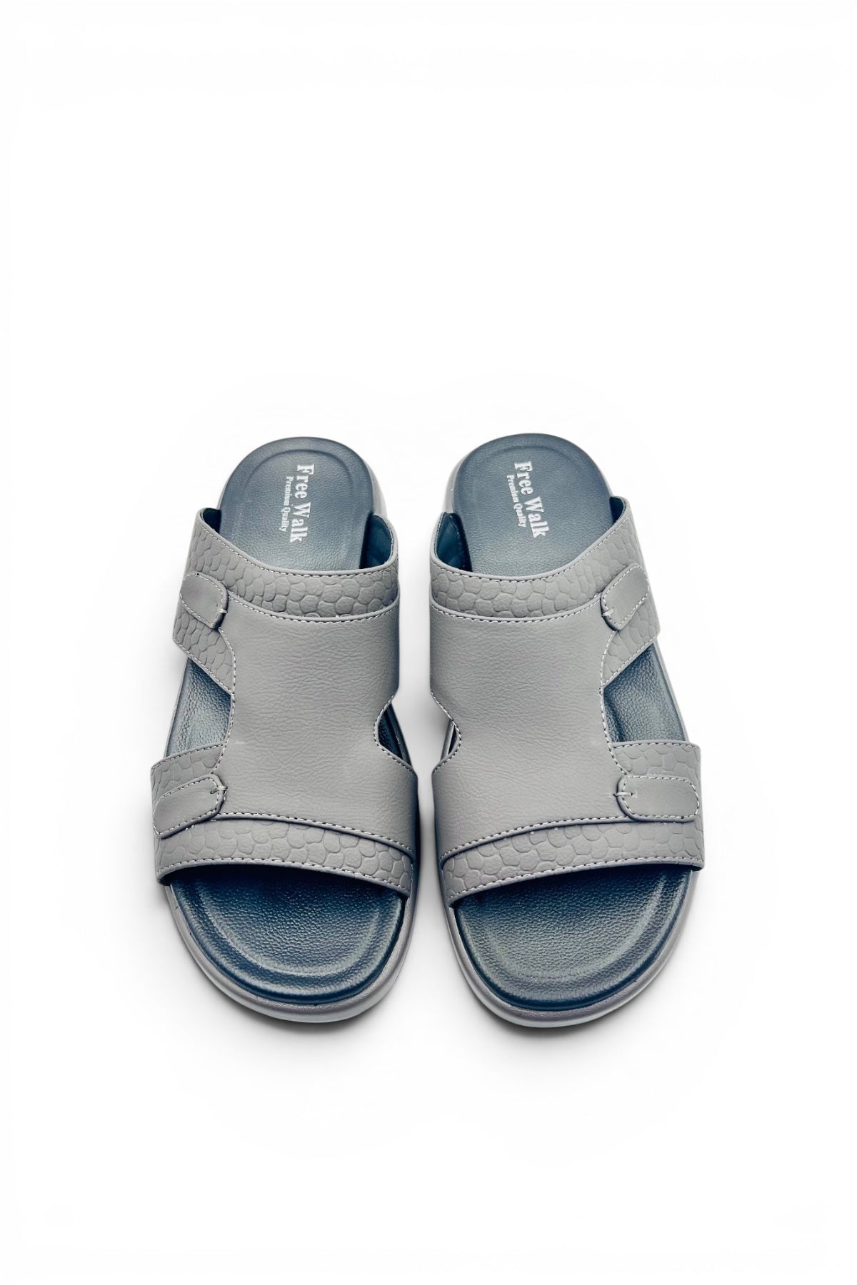 Desert Crown Men's Arabic Sandals | Ultra-Soft Padded Footbed - Gray/Black