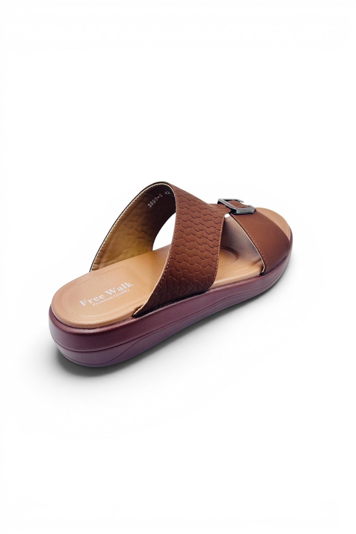 Desert Crown Men's Arabic Sandals | Ultra-Soft Padded Footbed - L.Brown