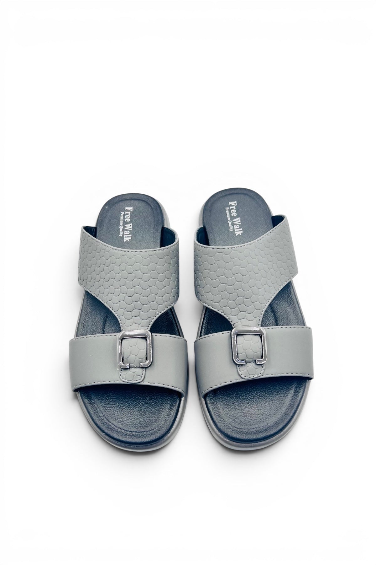 Desert Crown Men's Arabic Sandals | Ultra-Soft Padded Footbed - Gray