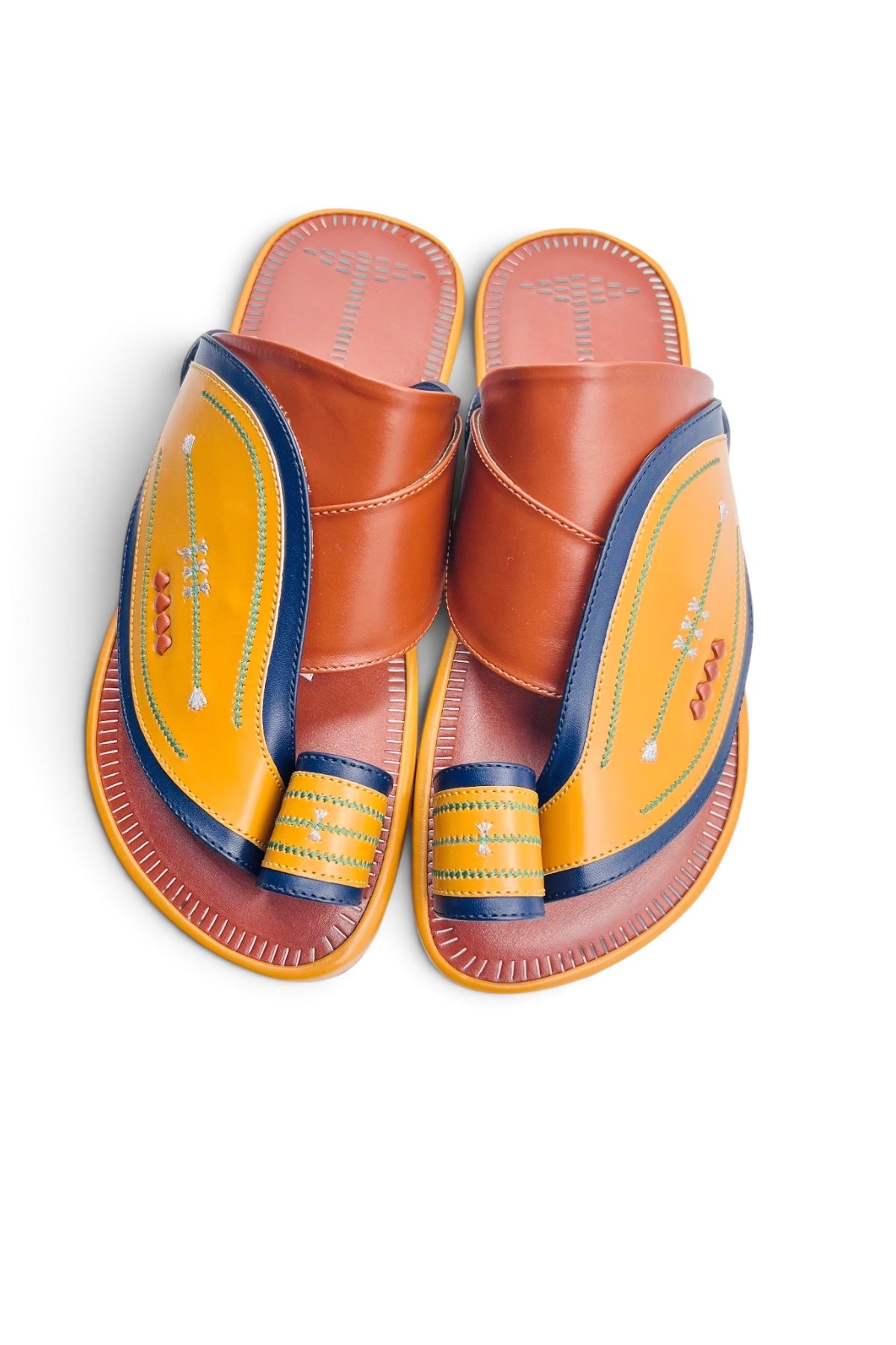 Heritage Walk Men's Arabic Sandals | Luxury Leather | Everyday Comfort - Yellow/Orange