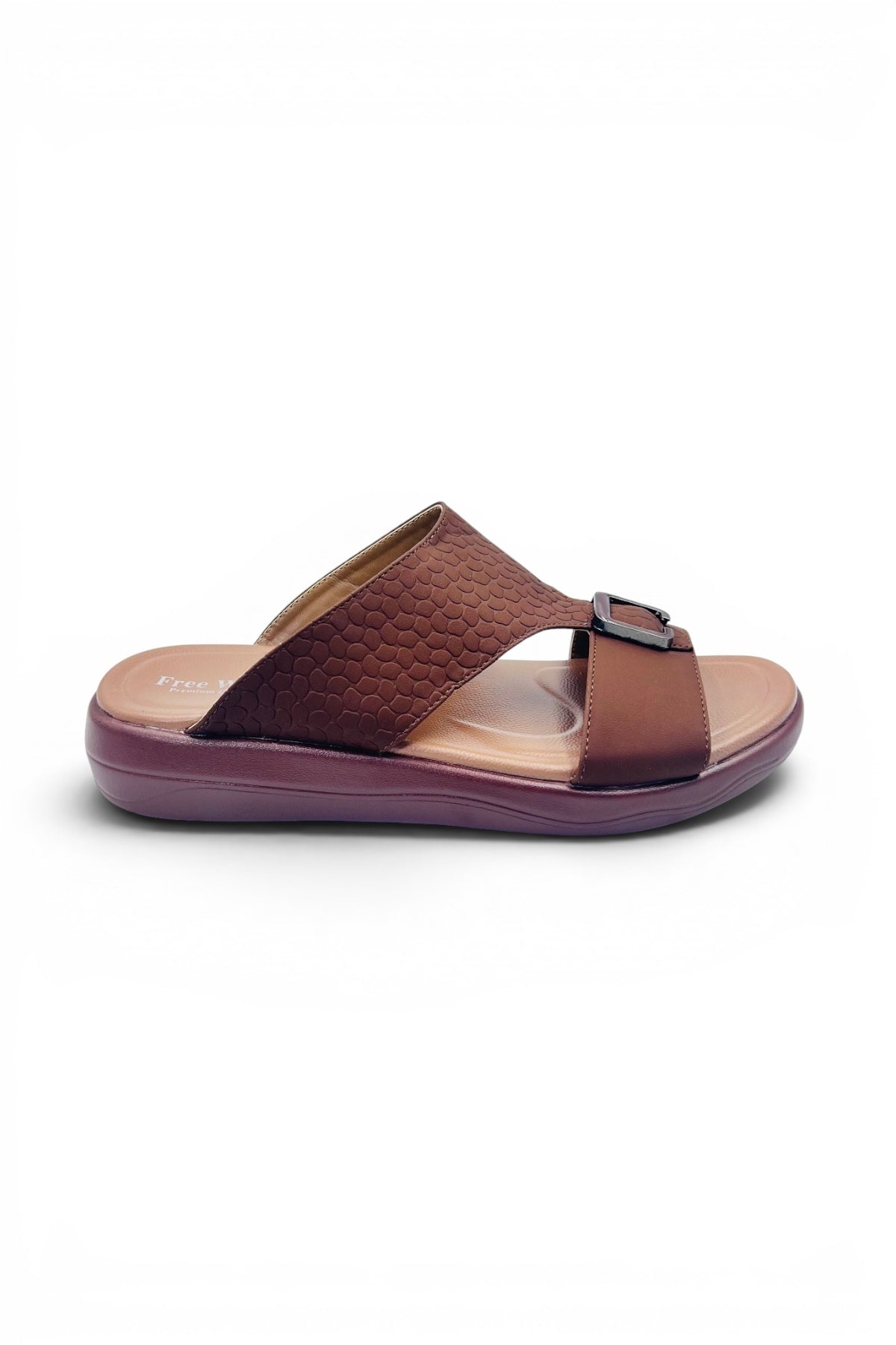 Desert Crown Men's Arabic Sandals | Ultra-Soft Padded Footbed - L.Brown