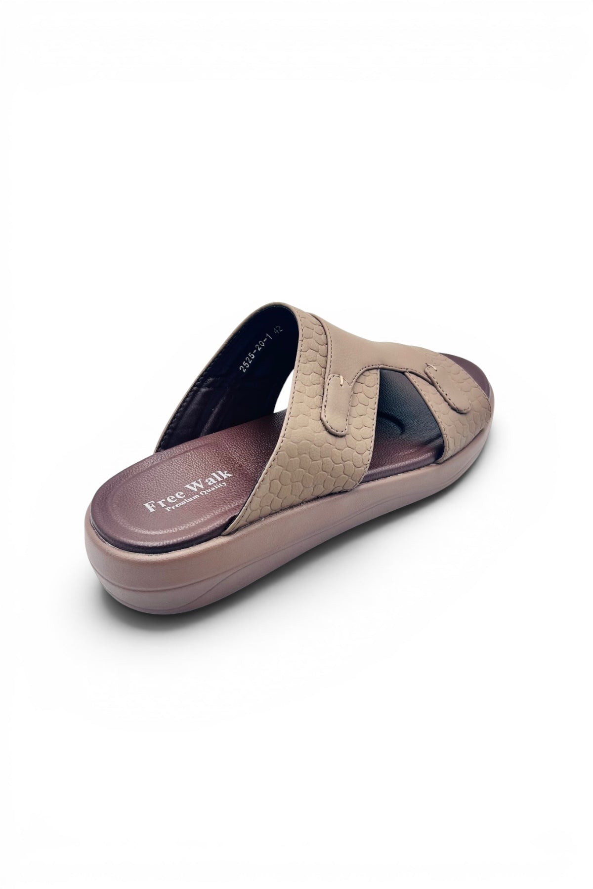 Desert Crown Men's Arabic Sandals | Ultra-Soft Padded Footbed - Beige/Maroon